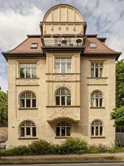 Thuringia Prints: Jugendstil Asbach Apartments, Asbachstrasse am Swanseebad, Weimar, Germany, 2018 Artist