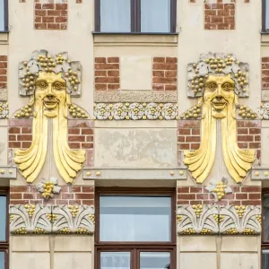 Window Frame Prints: Jugendstil building, Minoritska 8, Brno, Czech Republic, 2016. Artist: Alan John Ainsworth