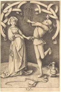 The Juggler and the Woman, c. 1495 / 1503. Creator: Israhel van Meckenem