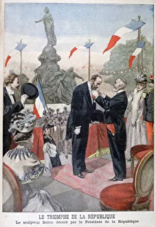 Smart Prints: Jules Dalou being awarded with the medal of the Legion of Honour by Emile Loubet