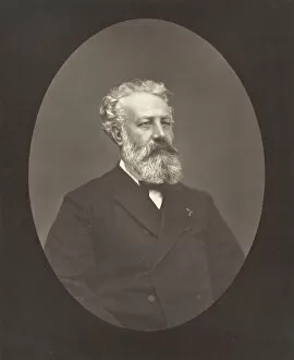 Woodburytype Collection: Jules Verne, c. 1876. Creator: Etienne Carjat