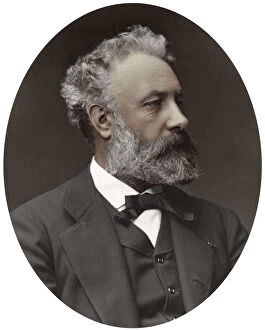 Jules Verne, French novelist, 1877.Artist: Lock & Whitfield