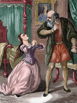 Juliet begs her father's pardon, 1868. Creator: Alba. Juliet begs her father's pardon, 1868. Creator: Alba