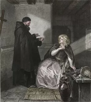 Cell Collection: Juliet in the Cell of Friar Lawrence, 1867. Artist: Herbert Bourne