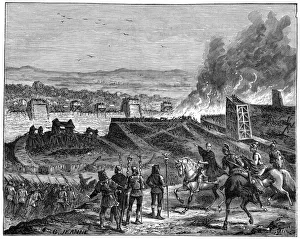 Burning Prints: Julius Caesar laying siege to Alesia, Gaul, 52 BC (1882-1884)