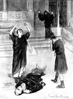 "Julius Caesar, " at Her Majesty's Theatre: Mark Antony by the dead body of Caesar, 1898