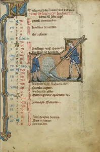 Cutting Prints: July Calendar Page; Mowing; Psalter, mid-1200s. Creator: Unknown