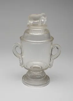 Jumbo/Elephant covered dish, 1883/5. Creator: Canton Glass Company Jumbo/Elephant covered dish, 1883/5. Creator: Canton Glass Company