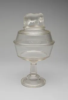 Jumbo/Elephant pattern covered compote on pedestal, 1883/5. Creator: Canton Glass Company Jumbo/Elephant pattern covered compote on pedestal, 1883/5. Creator: Canton Glass Company