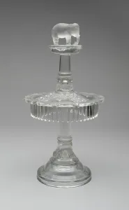 Jumbo / Elephant pattern spoon rack, 1883 / 5. Creator: Canton Glass Company
