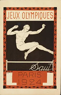 Athletics Prints: Jump. Olympic Games, Paris 1924, 1924. Creator: Blanche, Emmanuel (1880-1946)