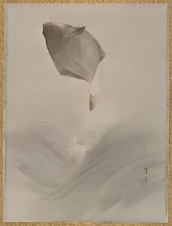 Album Leaf Gallery: Jumping fish, ca. 1887. Creator: Watanabe Seitei