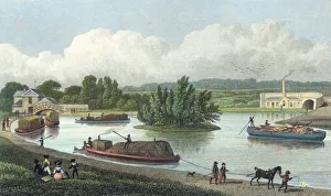 Freight Prints: Junction of Regents Canal at Paddington Basin, London, 1828