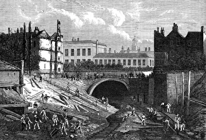 Wagons Prints: Junction of the St. John's Wood and Metropolitan Railways at Baker-Street