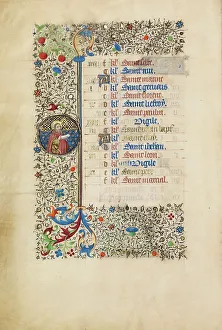 Workshop Of The Bedford Master Prints: June Calendar Page: Saint John the Baptist; Book of Hours