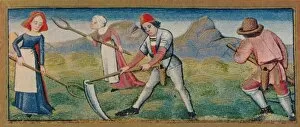 Book Of Hours Gallery: June - mowing, 15th century, (1939). Creator: Robinet Testard