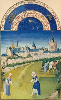 Illuminated Manuscript Gallery: June - the palace and the Sainte-Chapelle, 15th century, (1939). Creators: Hermann Limbourg