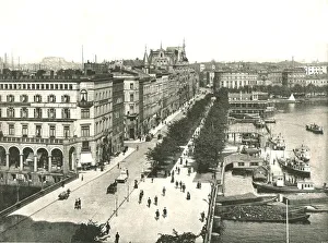 Hamburg Prints: The Jungfernstieg, Hamburg, Germany, 1895. Creator: W &s Ltd