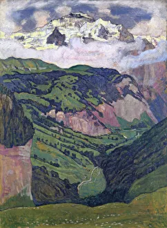 Ferdinand 1853 1918 Prints: The Jungfrau seen from Isenfluh, 1902. Creator: Hodler, Ferdinand (1853-1918)