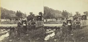 Anthony Co Gallery: On the Juniata. The Five Fair Ladies, 1860 / 69. Creator: Anthony & Company