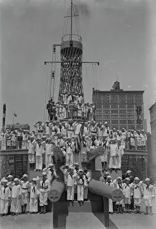 Training Ship Prints: Junior Naval Scouts on U.S.S. Recruit, 30 May 1917. Creator: Bain News Service