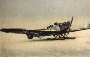 Euge Prints: Junkers F13 L plane with snow skids, 1920s, (1932). Creator: Unknown