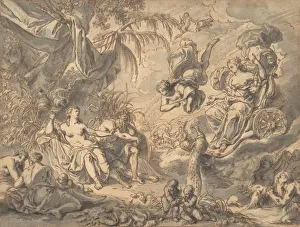 Orley Prints: Juno on Her Chariot VIsiting a Young Woman and a Rivergod, late 17th-mid 18th century