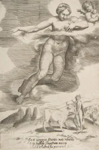 Juno watching Jupiter and Io, from The Loves of the Gods, 1531-60