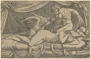 Lying Down Gallery: Jupiter and Antiope, ca. 1540-45. Creator: Leon Davent