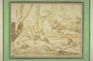 Brush Prints: Jupiter and Antiope. Creator: Poussin, Nicolas (1594-1665)