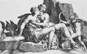 Francesco Primaticcio Collection: Jupiter and Callisto, 1537-40. Creator: Pierre Milan