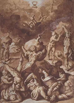 Lifting Gallery: Jupiter Fighting the Giants. 1540-96. Creator: Jacopo Zucchi