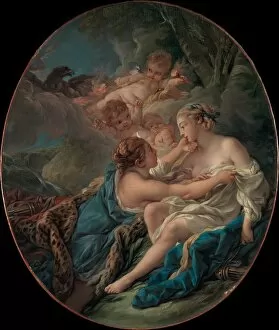 Deceit Collection: Jupiter, in the Guise of Diana, and Callisto, 1763. Creator: Francois Boucher