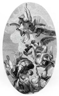 Jupiter Hurling Thunderbolts at the Vices, 1554-1556 (1870). Artist: L Chapon Jupiter Hurling Thunderbolts at the Vices, 1554-1556 (1870). Artist: L Chapon