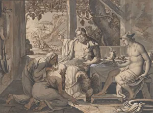 Laid Down Prints: Jupiter and Mercury reveal themselves to Philemon and Baucis, 1809