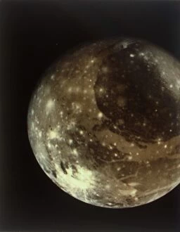 Shoot for the Moon Collection: Jupiter mission: Ganymede from 1. 2 million kilometres. Creator: NASA