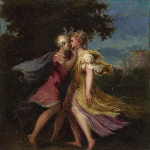 Jupiter seducing Callisto, c. 1550. Artist: Schiavone, Andrea (ca. 1520-1582) Jupiter seducing Callisto, c. 1550. Artist: Schiavone, Andrea (ca. 1520-1582)