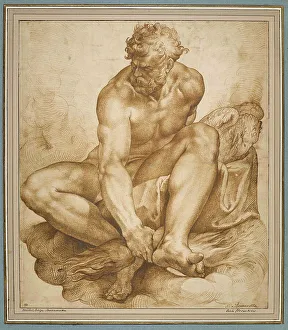 Mannerism Prints: Jupiter sitting on clouds, ca 1574