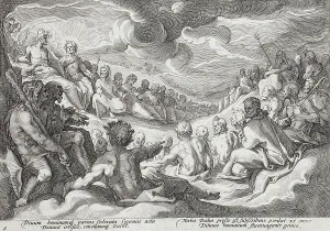 Jupiter Taking Council from the Gods about the Destruction of the Universe, published 1589. Creator: Hendrik Goltzius