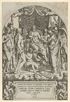 Davent Leon Collection: Jupiter on his Throne, 1547. Creator: Leon Davent
