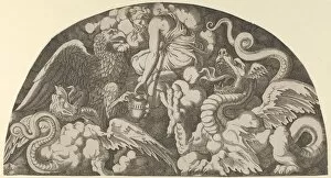 Dragon Collection: Jupiters Eagle Bringing Water of the Styx to Psyche, 1540-56. Creator: Leon Davent