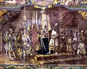 Sevilla Gallery: Jura de Santa Gadea Alfonso VI (1040-1109), king of Castile, swears before El Cid Campeador