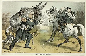 Republican Party Prints: Just the Difference, from Puck, 1880. Creator: Joseph Keppler