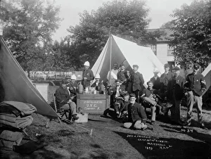 Tents Gallery: Just a friendly____, 1893. Creator: Unknown