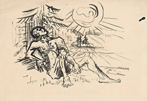 Ink On Cardboard Prints: He just left, he didn't come back