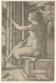 Van Leyden Prints: Justice, from the series The Virtues, 1530. Creator: Lucas van Leyden