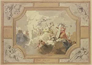 Personification Prints: Justice and Truth, surrounded by the personifications of the four Elements