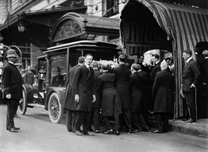 Gilded Age Prints: J.W. Gates Funeral, N.Y. City, 1911. Creator: Bain News Service