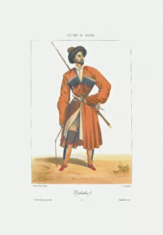 Caucasian War Gallery: A Kabardin man (From: Scenes, paysages, meurs et costumes du Caucase), 1840