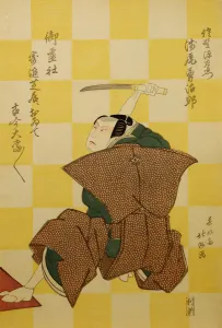 Kabuki Actors Asao Yujiro as Sano Genzaemon and Ichikawa Ebijuro I as Miura Arajiro